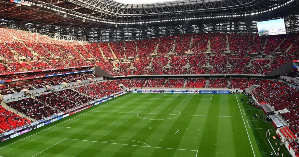 Stadium Moulay Abdellah during a football match in Rabat, Morocco.