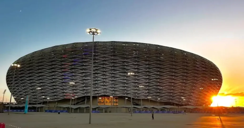 2030 World Cup Preparations in Morocco, exterior view of Stadium Moulay Abdellah in Rabat, Morocco.